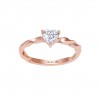 Love in Rose Heart Braid Ring