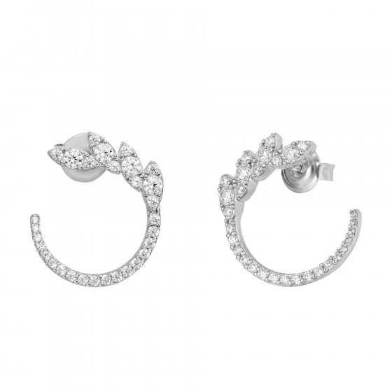 Classy Half Leaves Circle Earrings