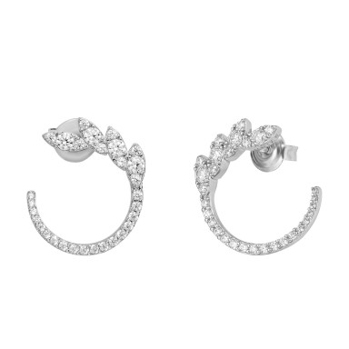 Classy Half Leaves Circle Earrings