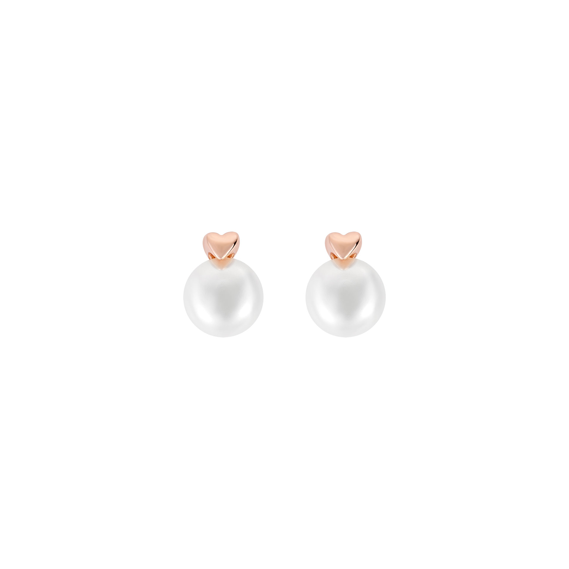 Love in Rose Heart & Pearl Earrings