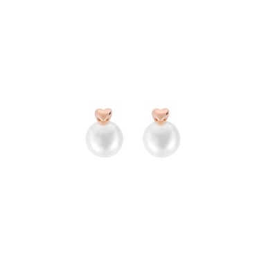 Love in Rose Heart & Pearl Earrings