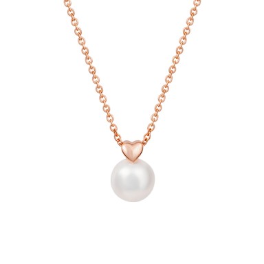 Love in Rose Heart & Pearl Necklace