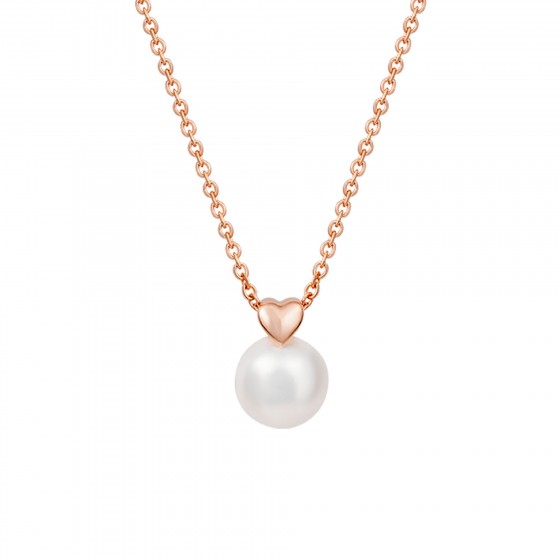 Love in Rose Heart & Pearl Necklace