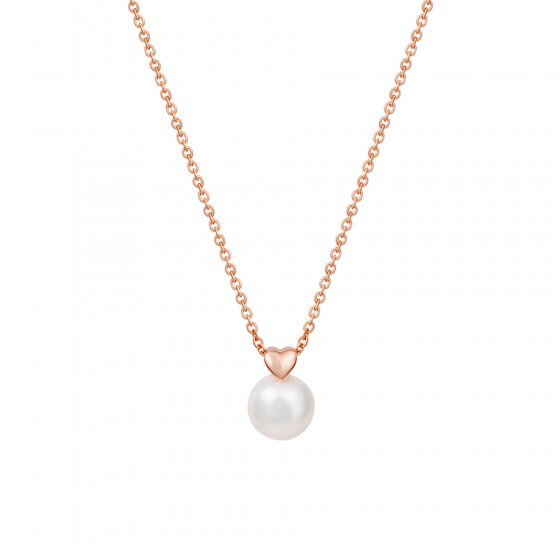 Love in Rose Heart & Pearl Necklace