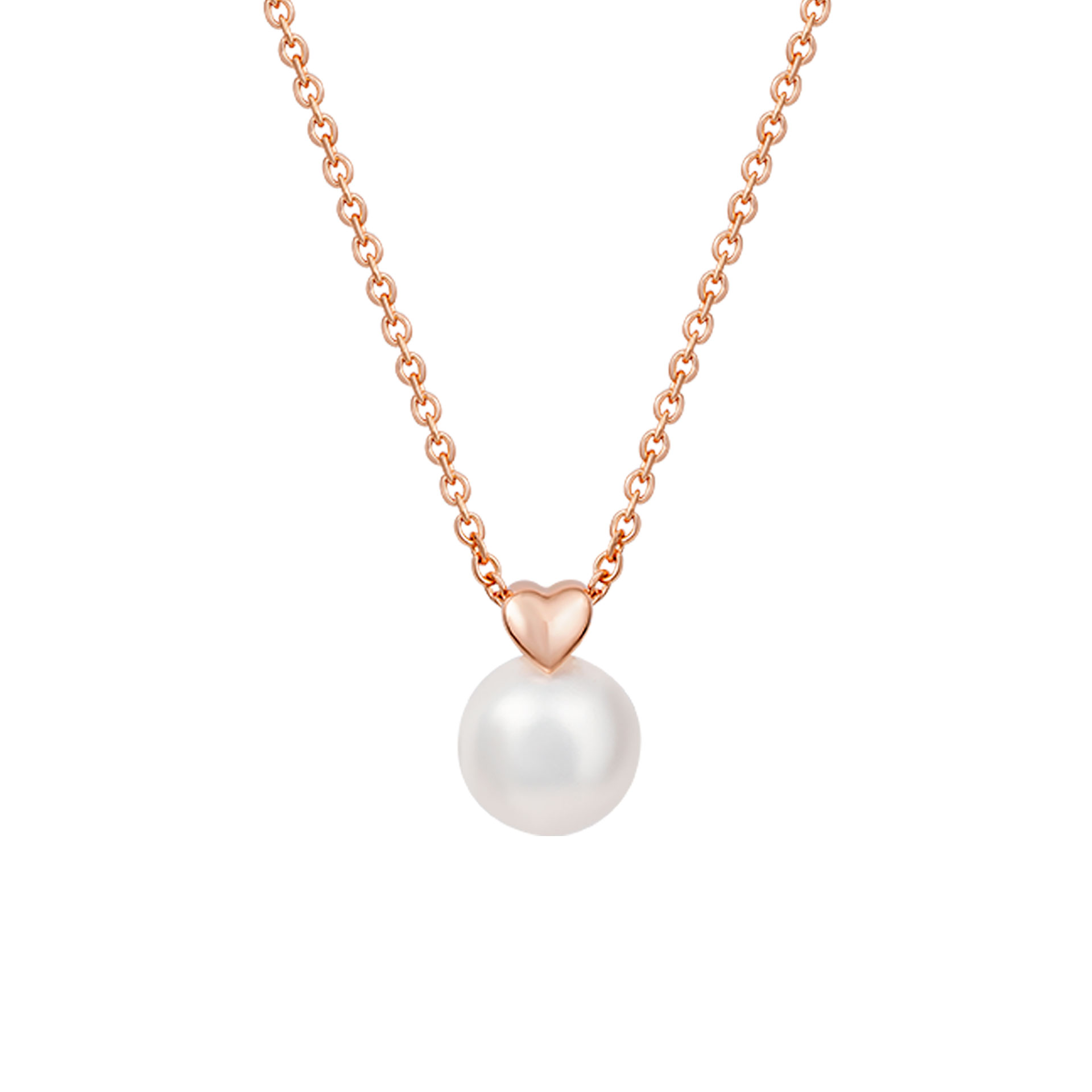Love in Rose Heart & Pearl Necklace