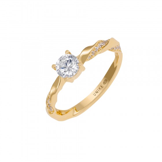 Classy Solitaire Braid Ring