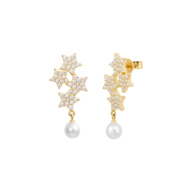 Matchy Stars & Pearl Earrings