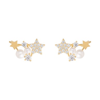 Matchy Stars & Pearls Earrings
