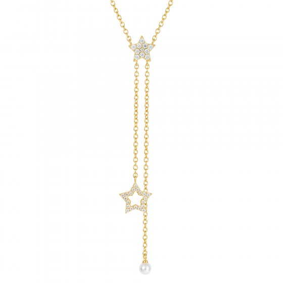 Matchy 2 Stars & Pearls Necklace