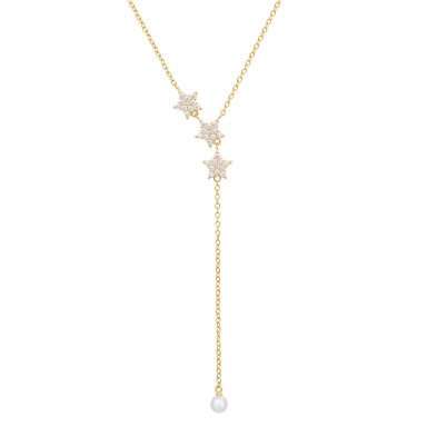 Matchy 3 Stars & Pearls Necklace