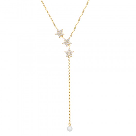 Matchy 3 Stars & Pearls Necklace