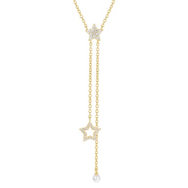 Matchy 2 Stars & Pearls Necklace