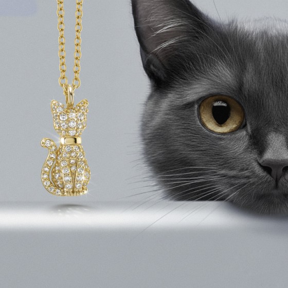 Pet Lovers Cat Shine Necklace