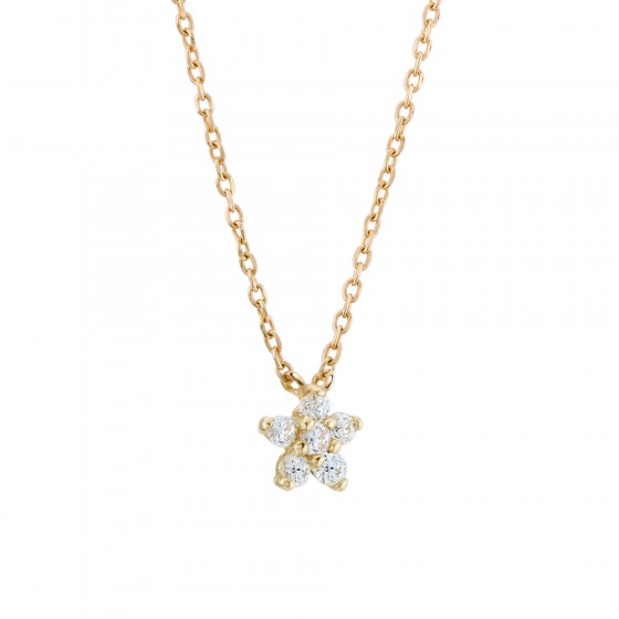 Gold Girls Flowers Necklace