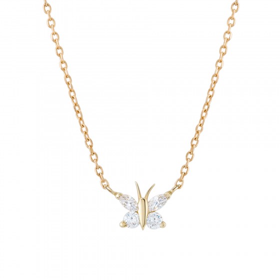Gold Girls Butterfly Necklace