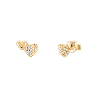 Mother's Day 2 Hearts Golden Earrings Mother's Day 2 Hearts Golden Earrings