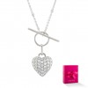 Mother's Day Heart & Travinca Silver Necklace