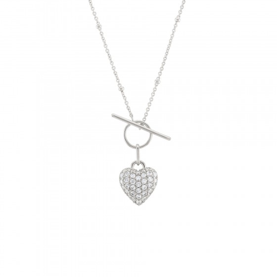 Mother's Day Heart & Travinca Silver Necklace