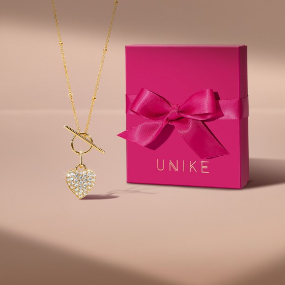 Mother's Day Heart & Travinca Golden Necklace