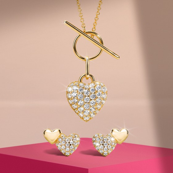 Mother's Day Heart & Travinca Golden Necklace