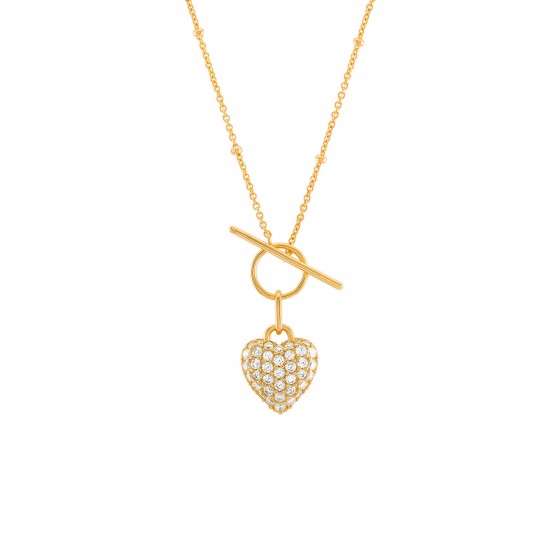 Mother's Day Heart & Travinca Golden Necklace