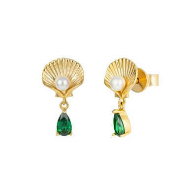 Fun Shell & Pearl Earrings