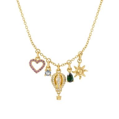 Fun Multi Charms Balloon Necklace