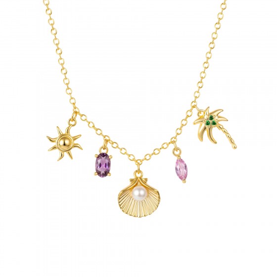 Fun Multi Charms Shell Necklace