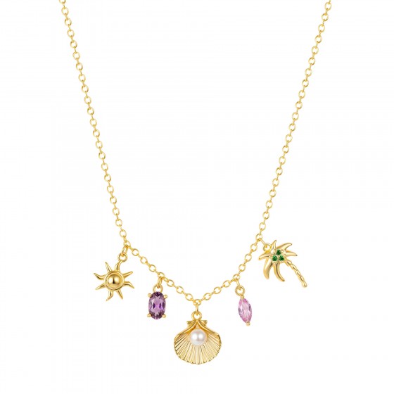 Fun Multi Charms Shell Necklace