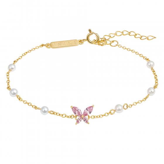 Fun Butterfly & Pearls Bracelet
