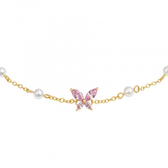 Fun Butterfly & Pearls Bracelet