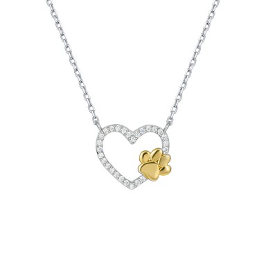 Pet Lovers Heart & Paw Necklace Pet Lovers Heart & Paw Necklace