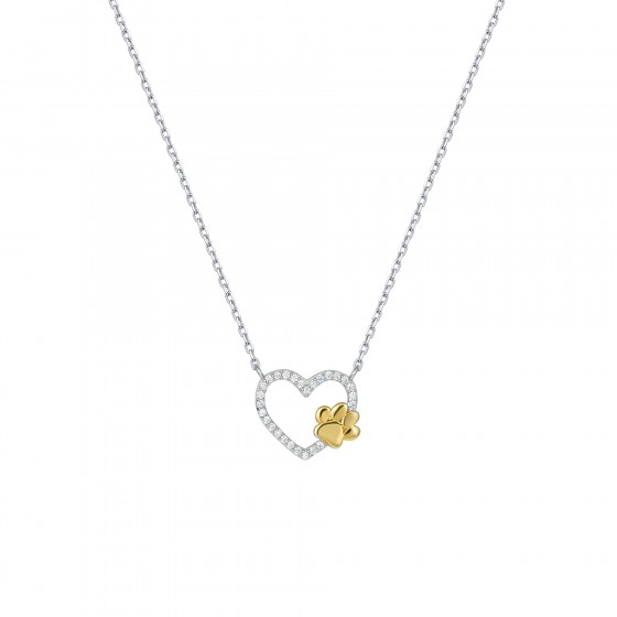 Pet Lovers Heart & Paw Necklace