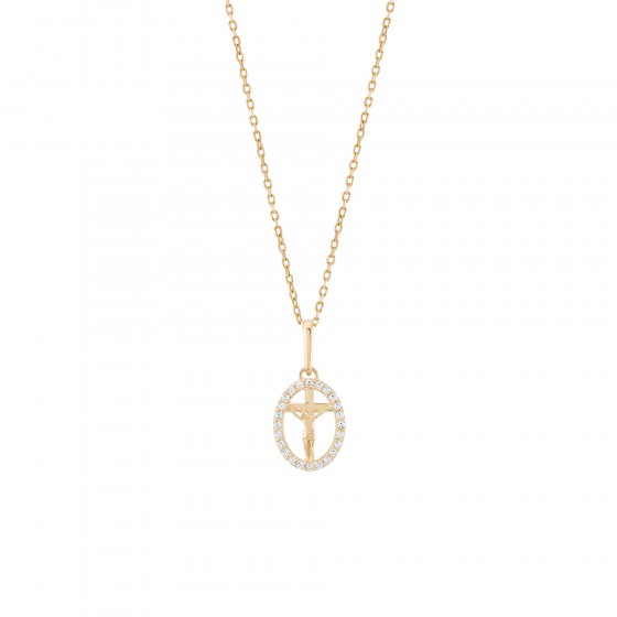 Gold Timeless Cross of Christ Pendant
