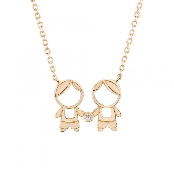 Gold Mum 2 Boys Necklace