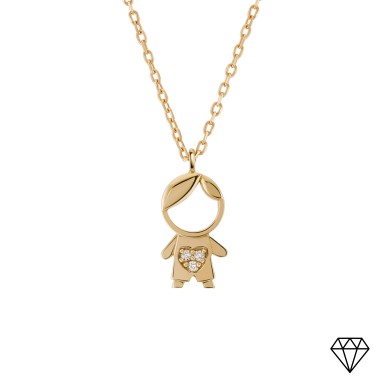 Gold and Diamonds MUM Boy Necklace Gold and Diamonds MUM Boy Necklace