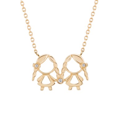 Gold Mum 2 Girls Necklace Gold Mum 2 Girls Necklace
