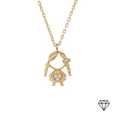Gold and Diamonds MUM Girl Necklace Gold and Diamonds MUM Girl Necklace