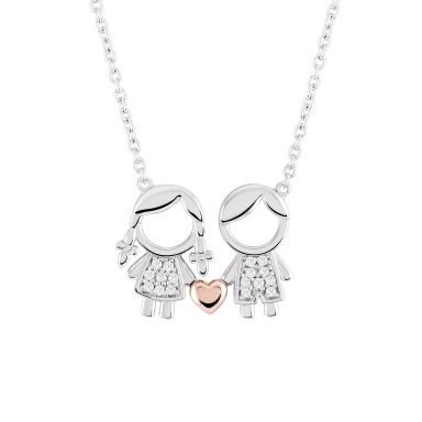 Mum Girl & Boy Necklace Mum Girl & Boy Necklace