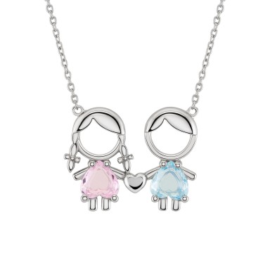 Mum Girl & Boy Necklace Mum Girl & Boy Necklace