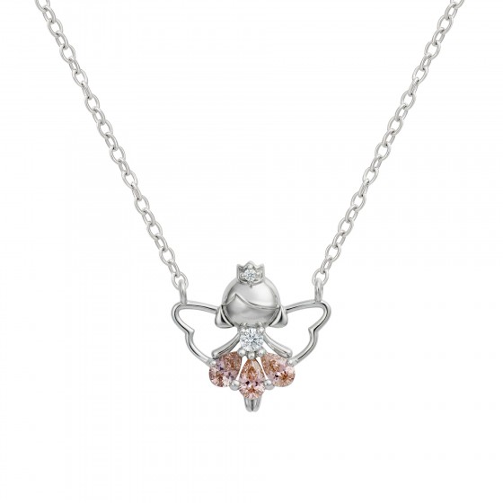 Girls Pink Fairy Necklace