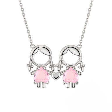 Mum Two Girls Necklace Mum Two Girls Necklace