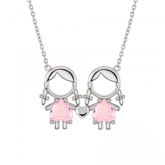 Mum Two Girls Necklace