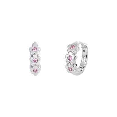 Girls Pink Flowers Hoops