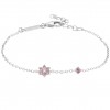 Girls Pink Flowers CZ Bracelet