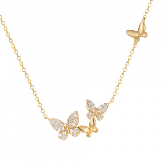 Matchy Four Butterflies Necklace