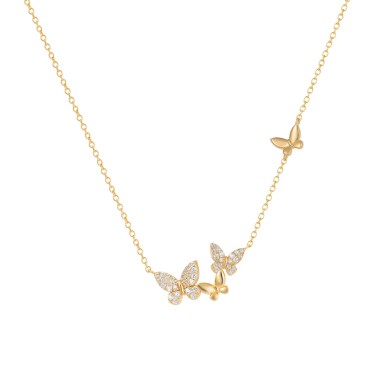 Matchy Four Butterflies Necklace