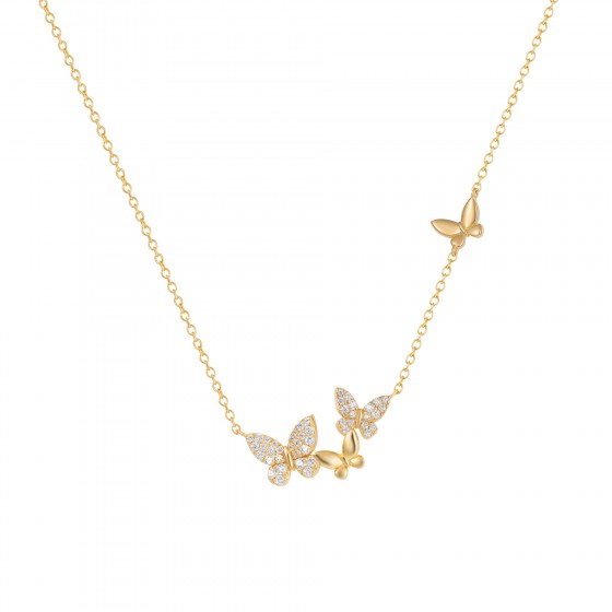 Matchy Four Butterflies Necklace