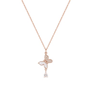 Love in Rose Butterfly Necklace
