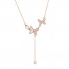 Love in Rose Two Butterflies Necklace